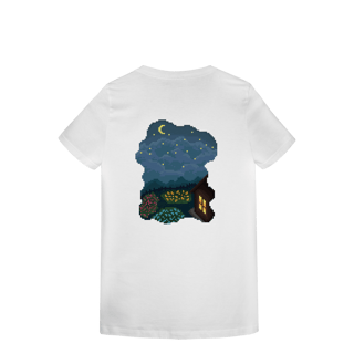 Nome do produto Camiseta Baby Long Premium Frente e Verso - Borboleta e Noite Estrelada