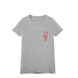 Nome do produto Camiseta Baby Long Premium - Sorvete de Morango