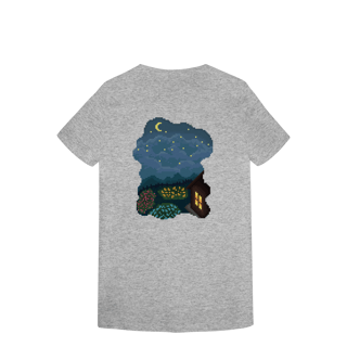 Nome do produto Camiseta Baby Long Premium Frente e Verso - Borboleta e Noite Estrelada