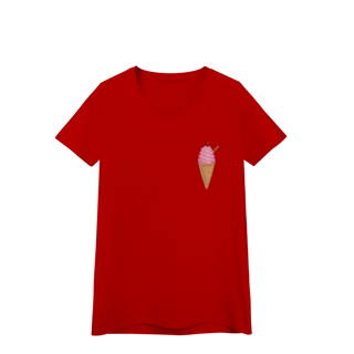 Nome do produto Camiseta Baby Long Premium - Sorvete de Morango