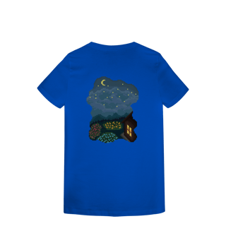 Nome do produto Camiseta Baby Long Premium Frente e Verso - Borboleta e Noite Estrelada