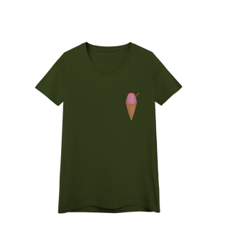 Nome do produto Camiseta Baby Long Premium - Sorvete de Morango