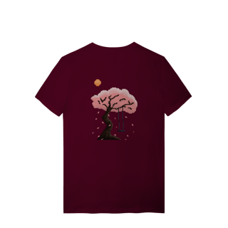 Nome do produto Camiseta Premium Frente e Verso - Flor e Árvore de Cerejeira