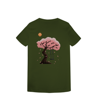 Nome do produto Camiseta Baby Long Premium Frente e Verso - Flor e Árvore de Cerejeira