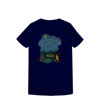 Nome do produto Camiseta Baby Long Premium Frente e Verso - Borboleta e Noite Estrelada