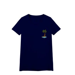 Nome do produto Camiseta Baby Long Premium Frente e Verso - Coqueiro e Praia