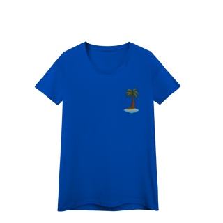 Nome do produto Camiseta Baby Long Premium Frente e Verso - Coqueiro e Praia