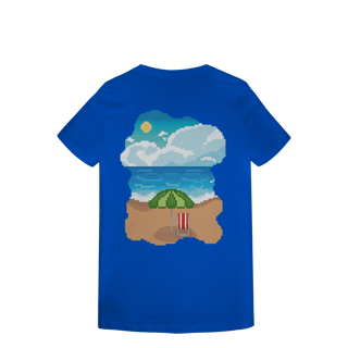Nome do produto Camiseta Baby Long Premium Frente e Verso - Coqueiro e Praia