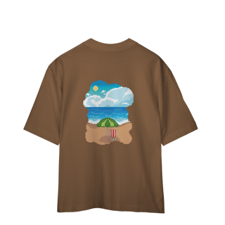 Nome do produto Camiseta Oversized Frente e Verso - Coqueiro e Praia