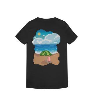 Nome do produto Camiseta Baby Long Premium Frente e Verso - Coqueiro e Praia