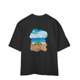 Nome do produto Camiseta Oversized Frente e Verso - Coqueiro e Praia