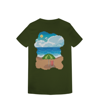 Nome do produto Camiseta Baby Long Premium Frente e Verso - Coqueiro e Praia