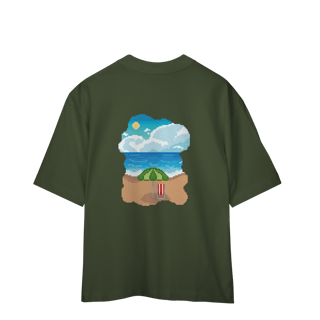 Nome do produto Camiseta Oversized Frente e Verso - Coqueiro e Praia