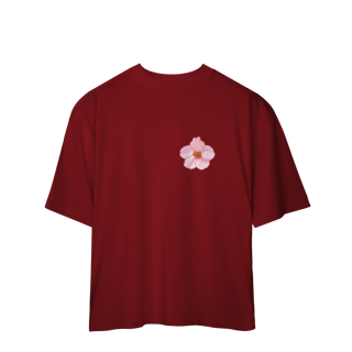 Nome do produto Camiseta Oversized Frente e Verso - Flor e Árvore de Sakura