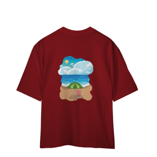 Nome do produto Camiseta Oversized Frente e Verso - Coqueiro e Praia
