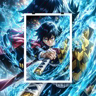 Nome do produto Poster Retrato   Demon Slayer Giyu Tomioka