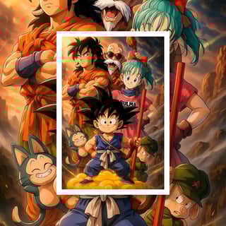 Nome do produto Poster Retrato Familia Dragon  Ball z