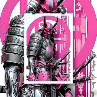 Nome do produto Poster Retrato Samurai Rosa