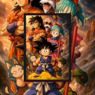 Nome do produto Poster Retrato Familia Dragon  Ball z