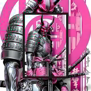 Nome do produto Poster Retrato Samurai Rosa