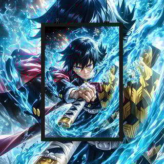 Nome do produto Poster Retrato   Demon Slayer Giyu Tomioka