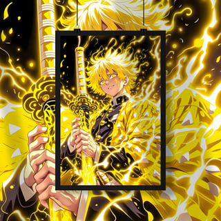Nome do produto Poster Retrato Demon slayer Zenitsu Agatsuma trovão