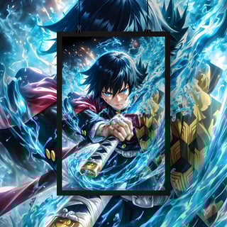 Nome do produto Poster Retrato   Demon Slayer Giyu Tomioka