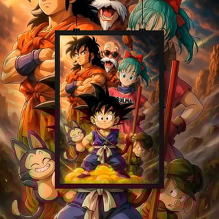 Nome do produto Poster Retrato Familia Dragon  Ball z