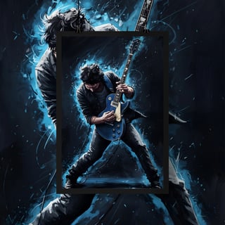 Nome do produto Poster Retrato Guitarrista azul