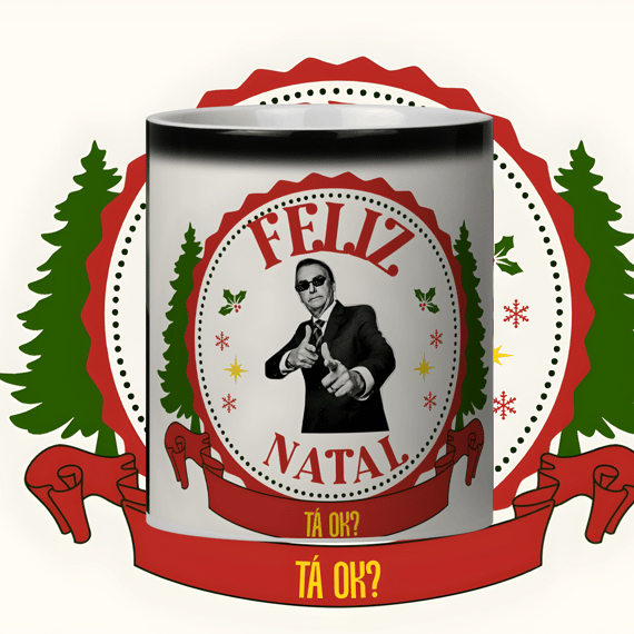 Caneca mágica feliz Natal Bolsonaro