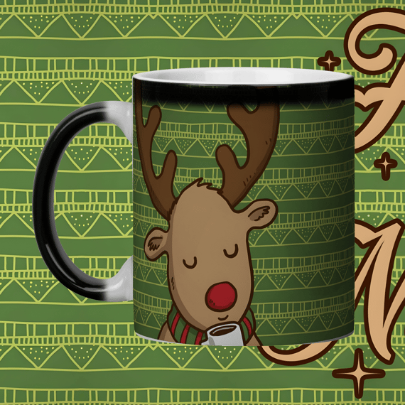 Caneca  Mágica Natal Rena.