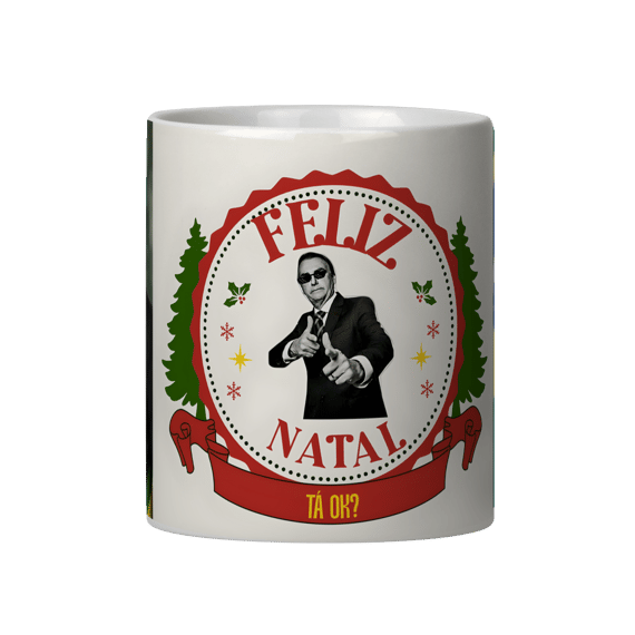 Caneca Feliz Natal Bolsonaro.
