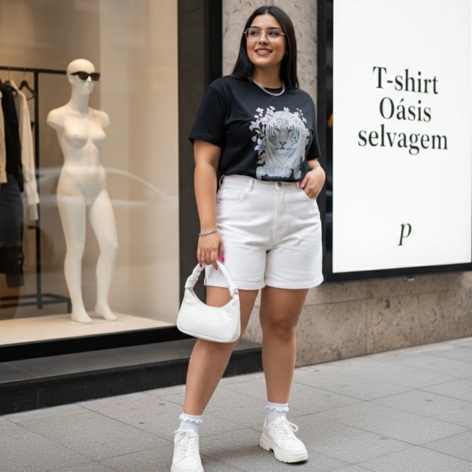 Nome do produto: T-shirt Plus Size -Oásis selvagem