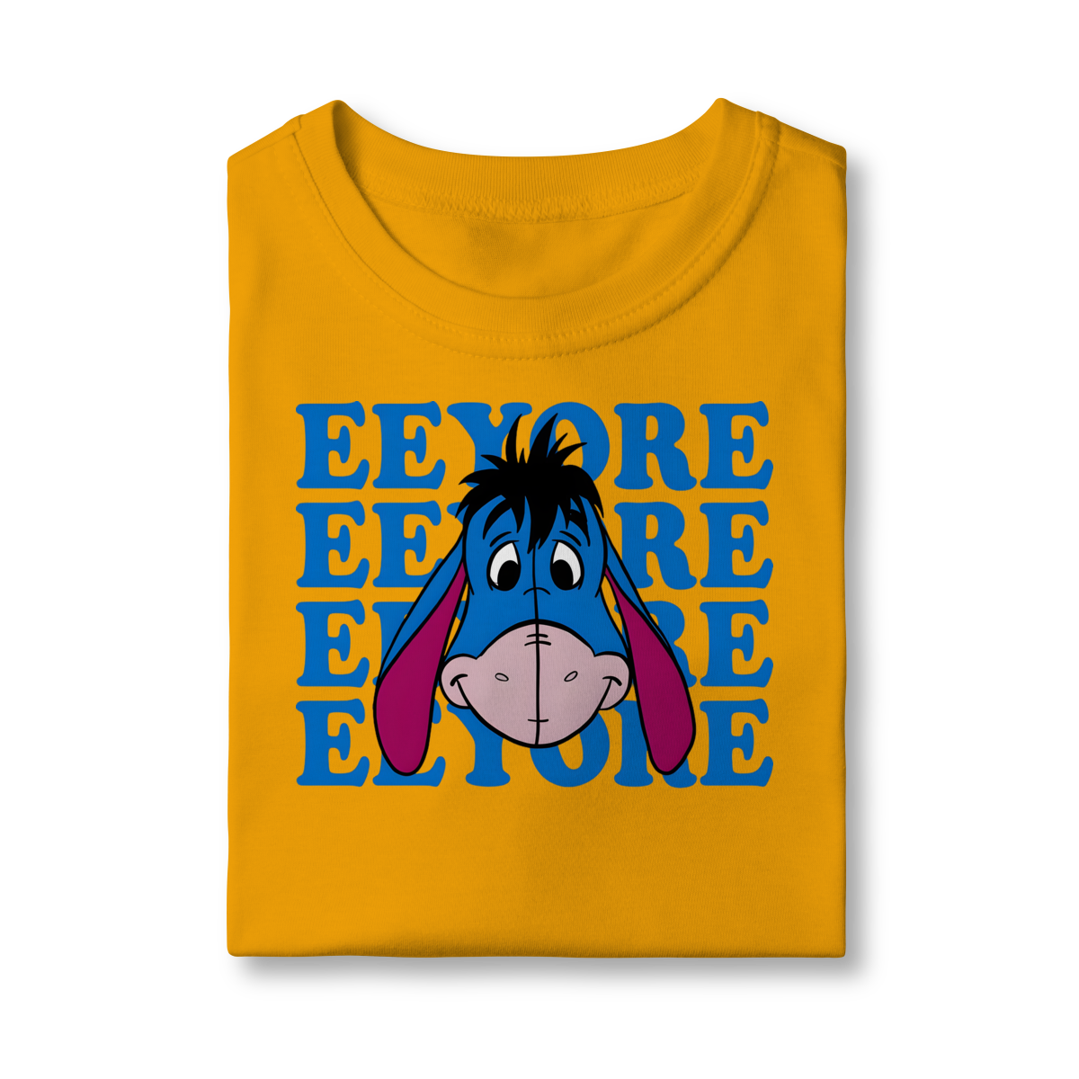 Nome do produto: Camiseta Bisonho Eeyore - Humor Clássico Pooh em Azul Vibrante