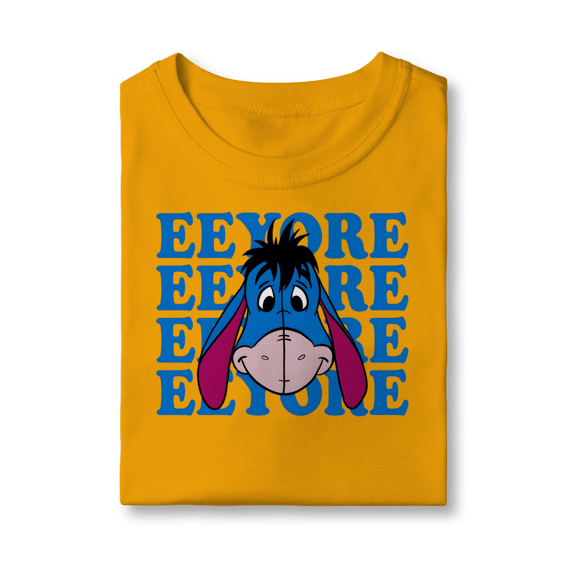 Camiseta Bisonho Eeyore - Humor Clássico Pooh em Azul Vibrante