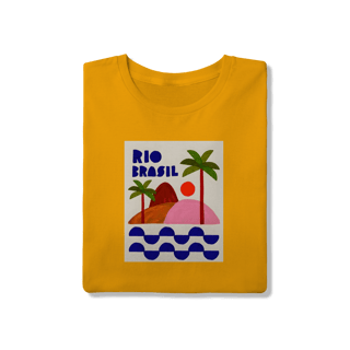 Nome do produto Camiseta Rio Brasil – Arte Tropical em Algodão Premium