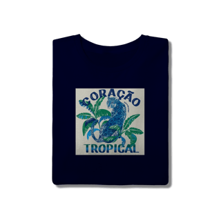 Nome do produto Camiseta Selva Azul: Coração Tropical