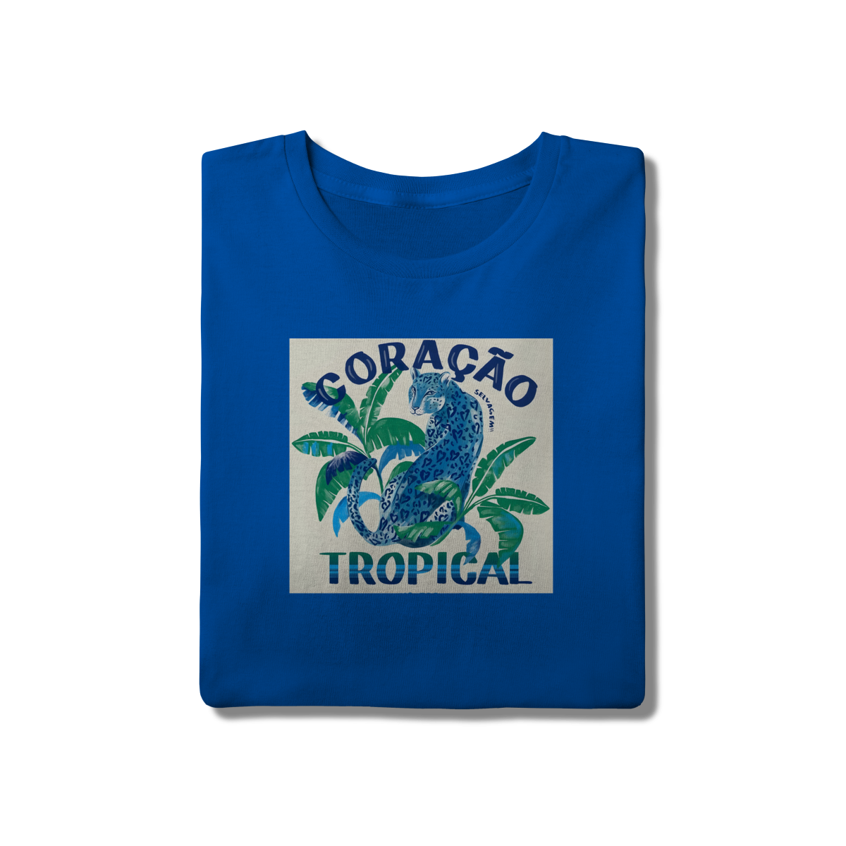 Nome do produto: Camiseta Selva Azul: Coração Tropical