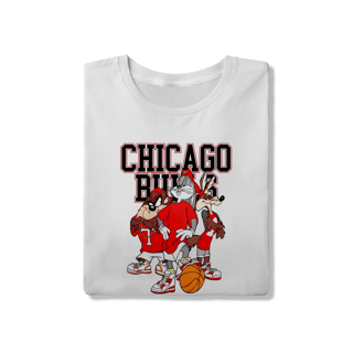 Camiseta Basquete Bulls e Looney Tunes  Trio Clássico NBA: Bugs, Taz e Coiote