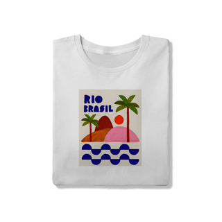Nome do produto Camiseta Rio Brasil – Arte Tropical em Algodão Premium