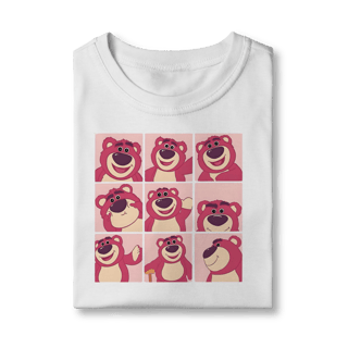 Nome do produto Camiseta: Urso Lotso: Mood Board Rosa Choque