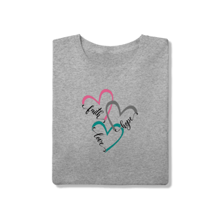 Nome do produto Camiseta Coração Tríplice: Fé, Esperança e Amor