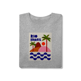 Nome do produto Camiseta Rio Brasil – Arte Tropical em Algodão Premium