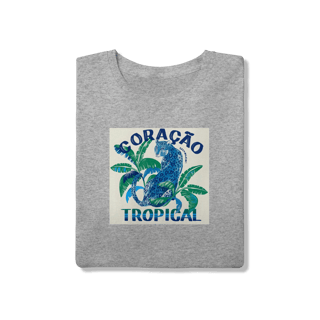 Nome do produto Camiseta Selva Azul: Coração Tropical