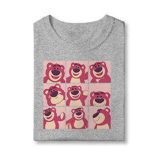 Nome do produto Camiseta: Urso Lotso: Mood Board Rosa Choque
