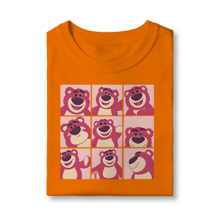Nome do produto Camiseta: Urso Lotso: Mood Board Rosa Choque