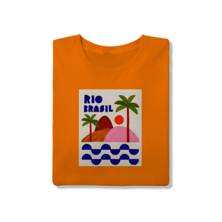 Nome do produto Camiseta Rio Brasil – Arte Tropical em Algodão Premium