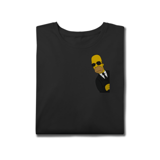 Camiseta plus size Homer homens de preto.