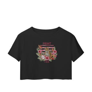 Baby Tee Onça Tropical – Edição Flora Brasileira