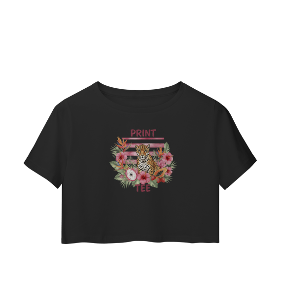 Baby Tee Onça Tropical – Edição Flora Brasileira